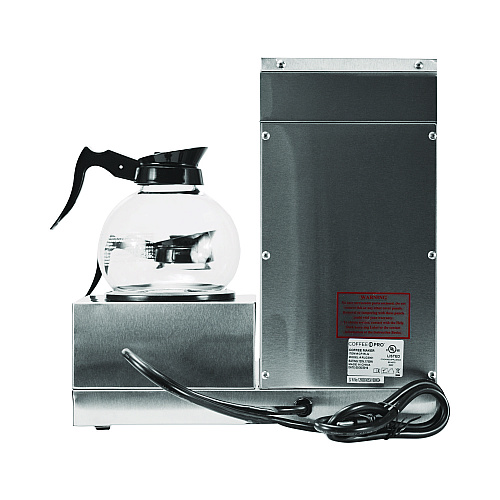 Coffee Pro Three-Burner Low Profile Institutional Coffee Maker, 36-Cup, Stainless Steel (CPRLG)