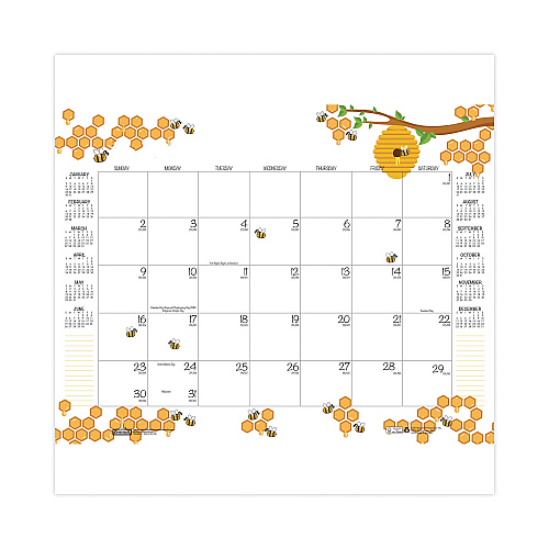 House of Doolittle Academic Year Recycled Honeycomb Desk Pad Calendar, 22 x 17, White/Multicolor Sheets, 12-Month (Aug to July): 2025 to 2026 (1565)