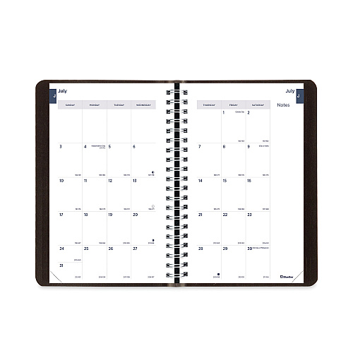 Blueline Academic Weekly/Monthly Planner, 8 x 5, Black Cover, 13-Month: July 2025 to Aug 2026 (CA101BLK)