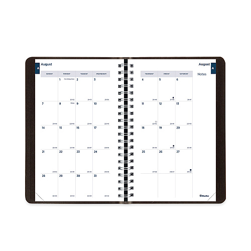 Blueline Academic Daily/Monthly Planner, 8 x 5, Black Cover, 12-Month (Aug to July): 2025 to 2026 (CA201BLK)