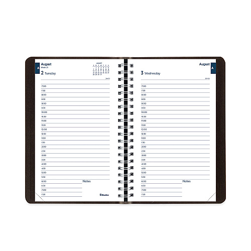 Blueline Academic Daily/Monthly Planner, 8 x 5, Black Cover, 12-Month (Aug to July): 2025 to 2026 (CA201BLK)