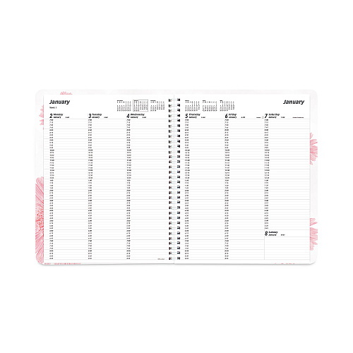 Brownline Essential Weekly Appointment Book, Columnar Format, Pink Daisy Artwork, 11 x 8.5, Multicolor Cover, 12-Month (Jan-Dec): 2026 (CB950G05)