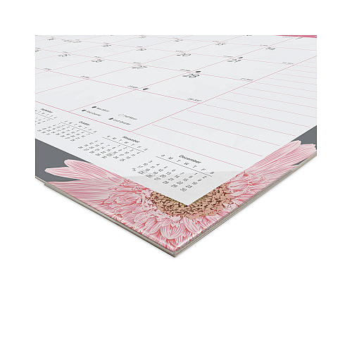 Brownline Monthly Desk Pad Calendar, Pink Daisy Artwork, 22 x 17, Pink/White Sheets, Black Binding, 12-Month (Jan to Dec): 2026 (C193105)