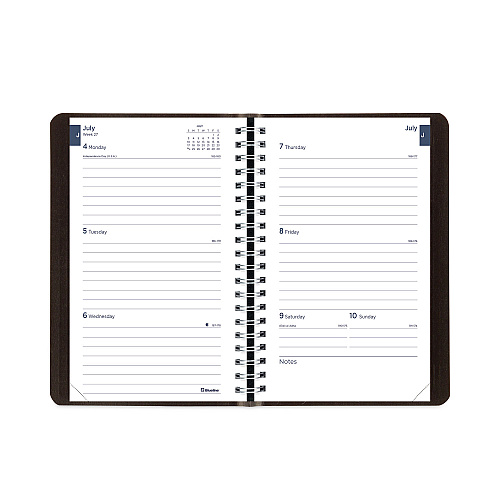 Blueline Academic Weekly/Monthly Planner, 8 x 5, Black Cover, 13-Month: July 2025 to Aug 2026 (CA101BLK)