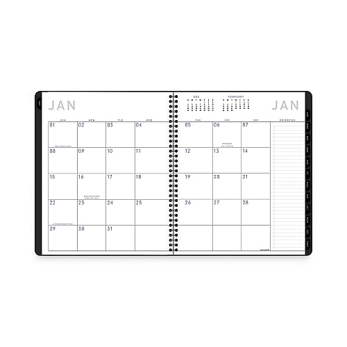 AT-A-GLANCE Contemporary Lite Monthly Planner, 11 x 9, Black Cover, 12-Month (Jan to Dec): 2026 (7026XL05)
