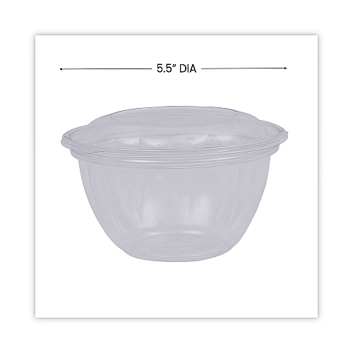 Eco-Products Renewable and Compostable Containers, 18 oz, 5.5" Diameter x 2.3"h, Clear, Plastic, 150/Carton (EPSB18)