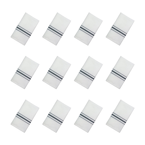 Mariposa Bistro Napkin 18x22 Gray Stripe - Pack Of 12 (BISTRO-GY)