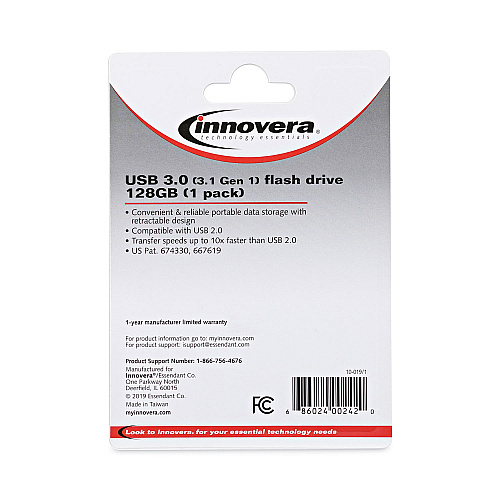 Innovera USB 3.0 Flash Drive, 128 GB (IVR82128)
