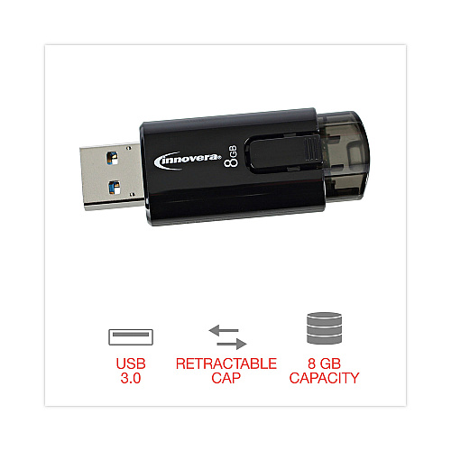 Innovera USB 3.0 Flash Drive, 8 GB (IVR82008)