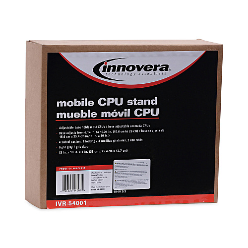 Innovera Mobile CPU Stand, 8.75w x 10d x 5h, Light Gray (IVR54001)