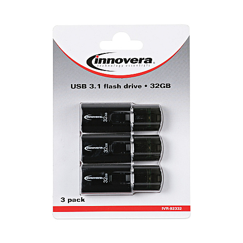 Innovera USB 3.0 Flash Drive, 32 GB, 3/Pack (IVR82332)