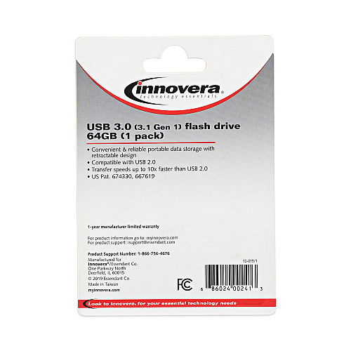 Innovera USB 3.0 Flash Drive, 64 GB (IVR82064)