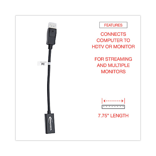 Innovera DisplayPort-HDMI Adapter, 0.65 ft, Black (IVR30042)
