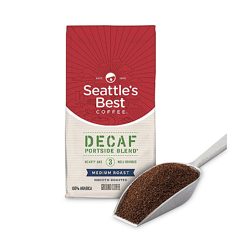Seattle's Best Port Side Blend Ground Coffee, Decaffeinated Medium Roast, 12 oz Bag, 6/Carton (11008565CT)