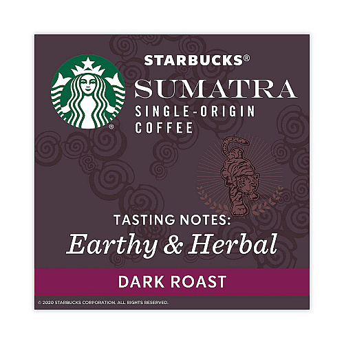 Starbucks Sumatra Coffee K-Cups, Sumatra, 0.4 oz K-Cup, 96/Box (12565254CT)