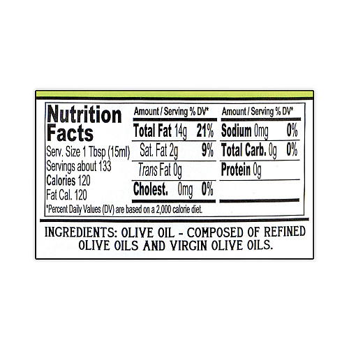 Bertolli Extra Light Tasting Olive Oil, 2 L Bottle (22000804)