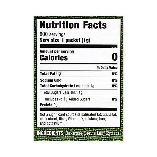 Stevia in the Raw Sweetener, 1 g Packet, 800 Packets/Box (22000441)