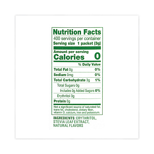 Truvia Natural Sugar Substitute, 1 g Packet, 400 Packets/Carton (22000439)