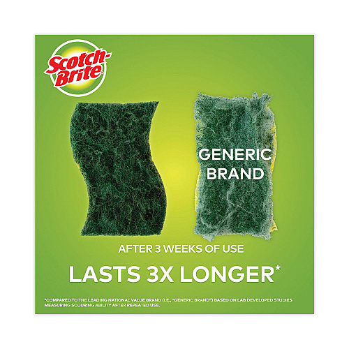 Scotch-Brite Heavy-Duty Scrub Sponge, 4.5 x 2.7, 0.6" Thick, Yellow/Green, 6/Pack (426)