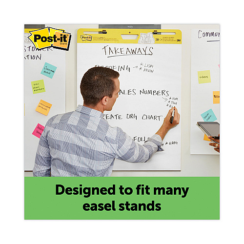 Post-it Vertical-Orientation Self-Stick Easel Pad Value Pack, Green Headband, Unruled, 25 x 30, White, 30 Sheets, 6/Carton (559RPVAD6)