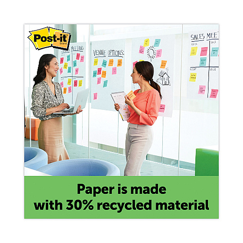 Post-it Vertical-Orientation Self-Stick Easel Pad Value Pack, Green Headband, Unruled, 25 x 30, White, 30 Sheets, 6/Carton (559RPVAD6)