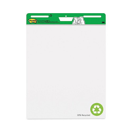 Post-it Vertical-Orientation Self-Stick Easel Pad Value Pack, Green Headband, Unruled, 25 x 30, White, 30 Sheets, 6/Carton (559RPVAD6)