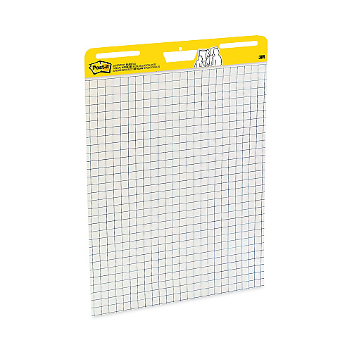 Post-it Vertical-Orientation Self-Stick Easel Pads, Quadrille Rule (1 sq/in), 25 x 30, White, 30 Sheets, 2/Carton (560)