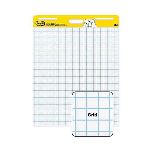 Post-it Vertical-Orientation Self-Stick Easel Pad Value Pack, Quadrille Rule (1 sq/in), 25 x 30, White, 30 Sheets, 4/Carton (560VAD4PK)