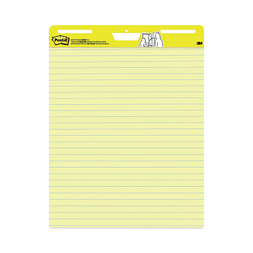 Post-it Vertical-Orientation Self-Stick Easel Pads, Presentation Format (1.5" Rule), 25 x 30, Yellow, 30 Sheets, 2/Carton (561)
