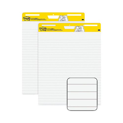 Post-it Vertical-Orientation Self-Stick Easel Pads, Presentation Format (1.5" Rule), 25 x 30, White, 30 Sheets, 2/Pack (561WLVAD2PK)