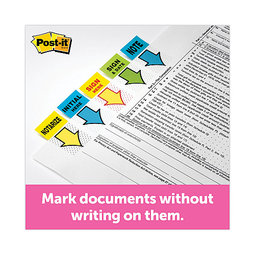Post-it Page Flags in Dispenser, "Sign Here", Yellow, 200 Flags/Dispenser (680HVSH)