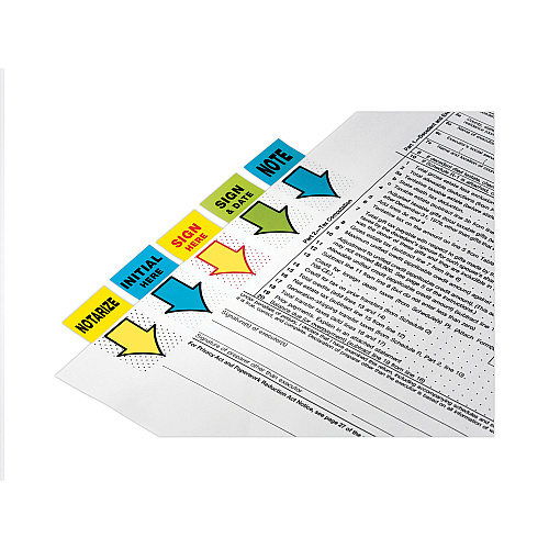 Post-it Arrow Message 1" Page Flags, "Notarize," Yellow, 50 Flags/Dispenser, 2 Dispensers/Pack (680NZ2)