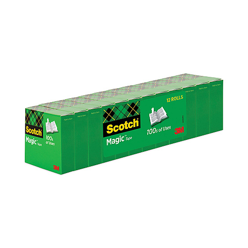 Scotch Magic Tape Value Pack, 1" Core, 0.75" x 83.33 ft, Clear, 12/Pack (810K12)