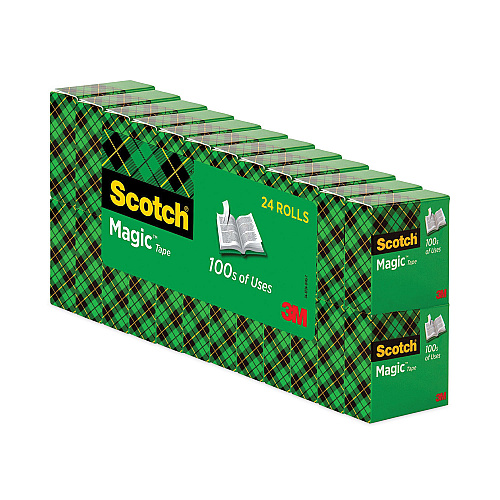 Scotch Magic Tape Value Pack, 1" Core, 0.75" x 83.33 ft, Clear, 24/Pack (810K24)