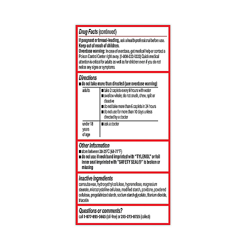 Tylenol 8-Hour Arthritis Pain Extended Release Tablets, 650 mg, 290/Bottle (22000640)