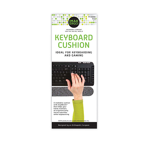 IMAK Keyboard Wrist Cushion, 10 x 6, Gray (A10161)