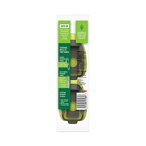 Scotch-Brite Soap-Dispensing Dishwand Sponge Refills, 2.9 x 2.2, Green, 2/Pack 2.9" Height x 2.2" Width - 2 / Pack - Green (4817RSC)