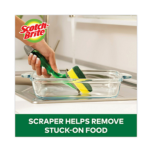 Scotch-Brite Soap-Dispensing Dishwand Sponge Refills, 2.9 x 2.2, Green, 2/Pack 2.9" Height x 2.2" Width - 2 / Pack - Green (4817RSC)