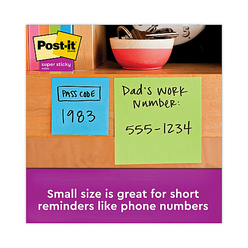Post-it Pads in Energy Boost Collection Colors, 2" x 2", 90 Sheets/Pad, 8 Pads/Pack (6228SSAU)