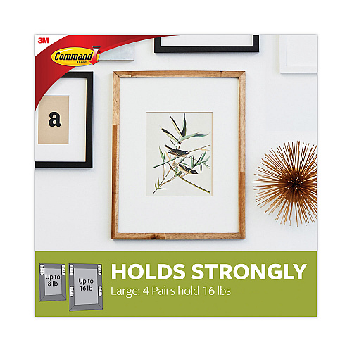 Command Picture Hanging Strips, Value Pack, Large, Removable, Holds Up to 16 lbs, 0.75 x 3.65, White, 120 Pairs/Pack (17206S120NA)