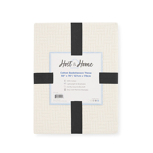Host & Home Cotton Throw Blanket 50x70 Ivory - 1 Each (P-THCOT-5070-IV)