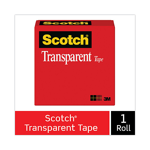Scotch Transparent Tape, 1" Core, 0.75" x 36 yds, Transparent (600341296)