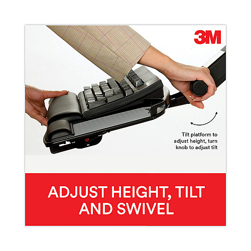 3M Easy Adjust Keyboard Tray, Standard Platform, 23" Track, Black (AKT90LE)