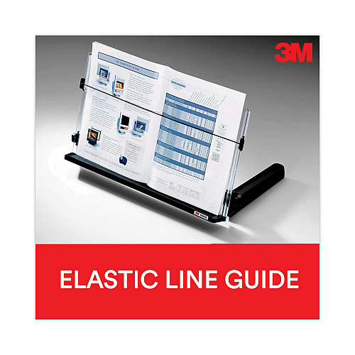 3M In-Line Freestanding Copyholder, 300 Sheet Capacity, Plastic, Black/Clear (DH640)