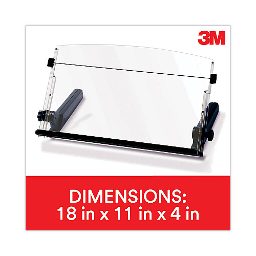 3M In-Line Freestanding Copyholder, 300 Sheet Capacity, Plastic, Black/Clear (DH640)