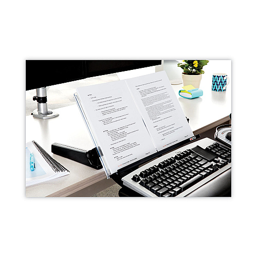 3M In-Line Freestanding Copyholder, 300 Sheet Capacity, Plastic, Black/Clear (DH640)