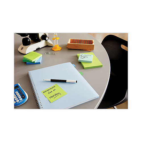 Post-it Note and Flag Dispenser, For 3 x 3 Pads, Black/Clear, Includes 45-Sheet Canary Super Sticky Pop-up Pad; (50) 1" Flags (DS100)