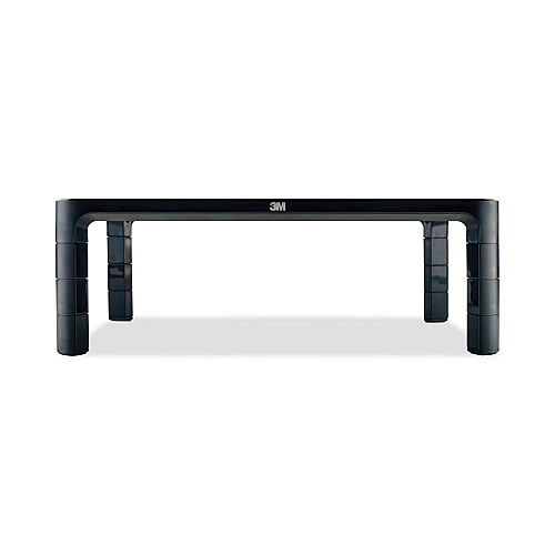 3M Adjustable Monitor Stand, 16" x 12" x 1.75" to 5.5", Black, Supports 20 lbs (MS85B)