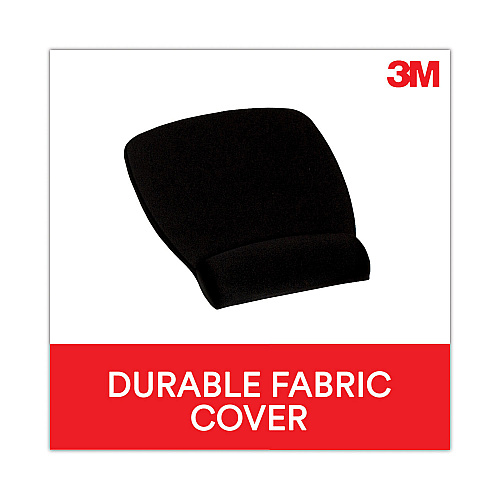 3M Antimicrobial Foam Mouse Pad with Wrist Rest, 8.62 x 6.75, Black (MW209MB)