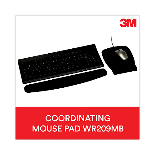 3M Antimicrobial Foam Mouse Pad with Wrist Rest, 8.62 x 6.75, Black (MW209MB)